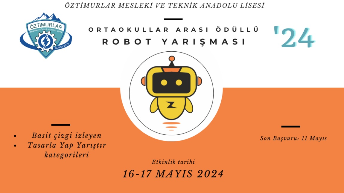   ROBOTİMUR’24 Ödüllü Robot Yarışması ve Gençlik Şenliği